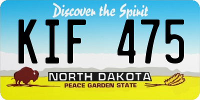 ND license plate KIF475