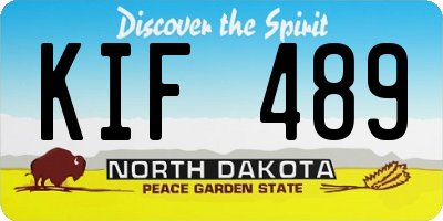 ND license plate KIF489