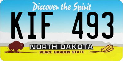 ND license plate KIF493