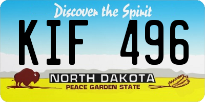 ND license plate KIF496