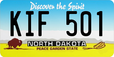 ND license plate KIF501