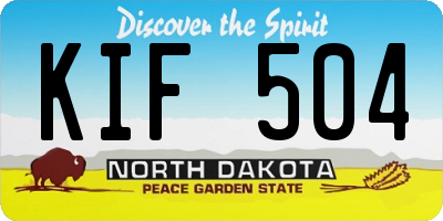 ND license plate KIF504