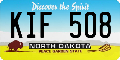 ND license plate KIF508