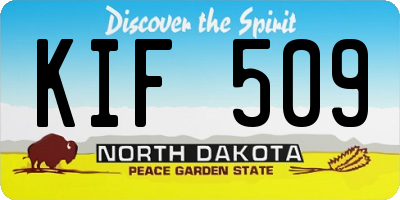 ND license plate KIF509