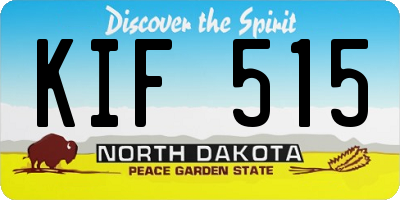 ND license plate KIF515