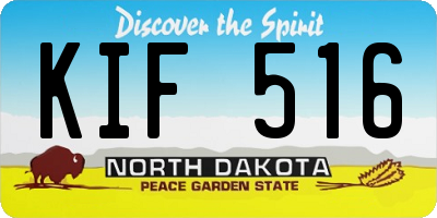 ND license plate KIF516