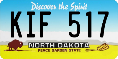 ND license plate KIF517