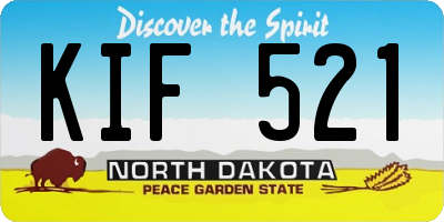 ND license plate KIF521