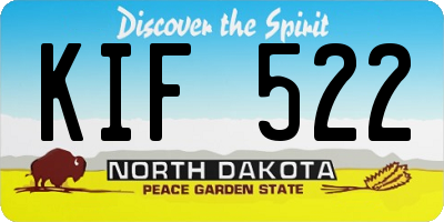 ND license plate KIF522