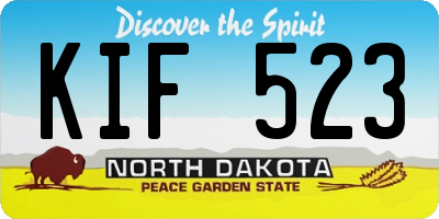 ND license plate KIF523