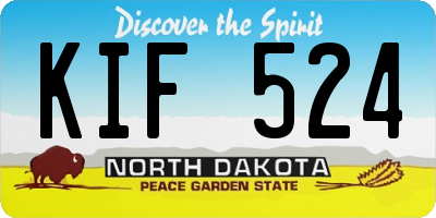 ND license plate KIF524