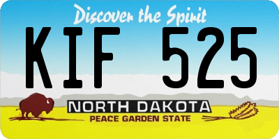 ND license plate KIF525
