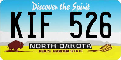 ND license plate KIF526