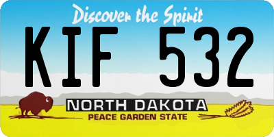 ND license plate KIF532