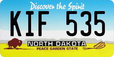ND license plate KIF535