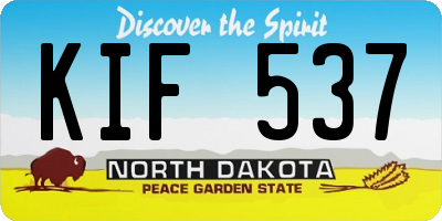 ND license plate KIF537