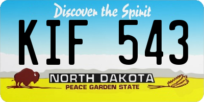 ND license plate KIF543