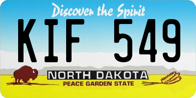 ND license plate KIF549