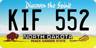 ND license plate KIF552