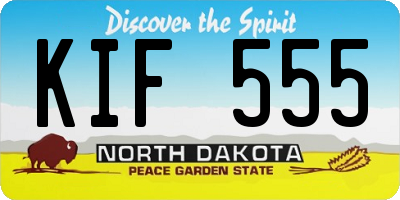 ND license plate KIF555
