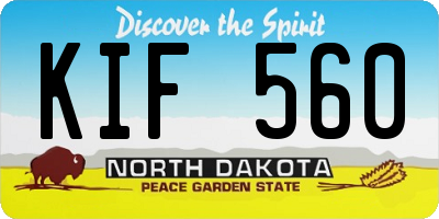 ND license plate KIF560