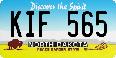 ND license plate KIF565