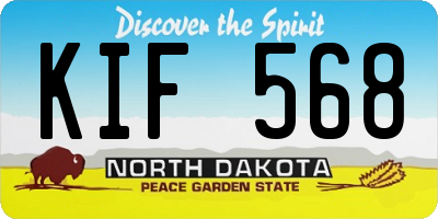 ND license plate KIF568