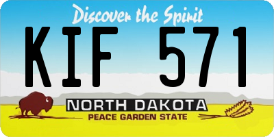 ND license plate KIF571
