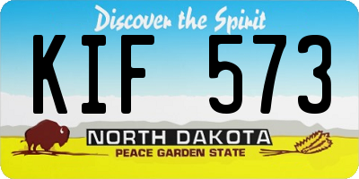 ND license plate KIF573