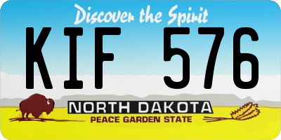 ND license plate KIF576