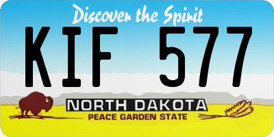 ND license plate KIF577