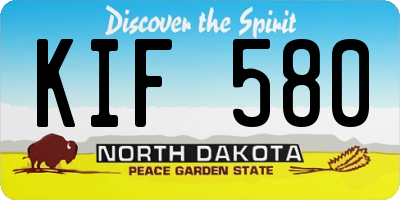 ND license plate KIF580