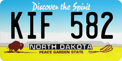 ND license plate KIF582
