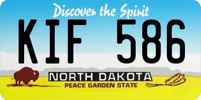 ND license plate KIF586