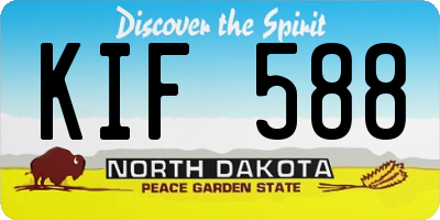 ND license plate KIF588