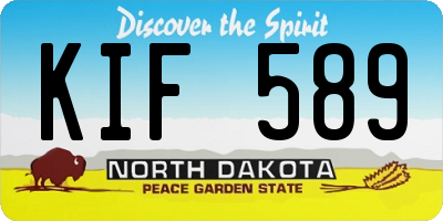 ND license plate KIF589