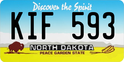 ND license plate KIF593