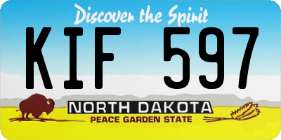 ND license plate KIF597