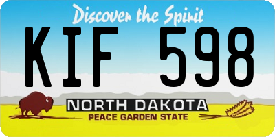 ND license plate KIF598