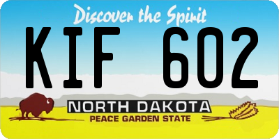 ND license plate KIF602
