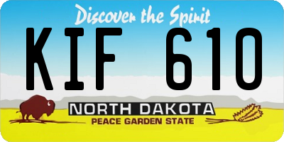 ND license plate KIF610