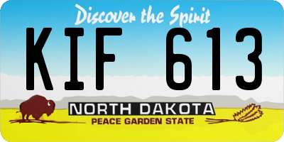 ND license plate KIF613