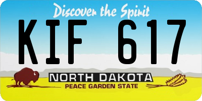 ND license plate KIF617