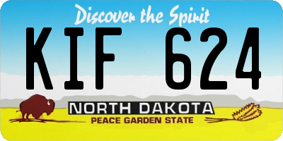 ND license plate KIF624