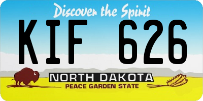 ND license plate KIF626