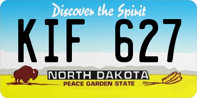 ND license plate KIF627