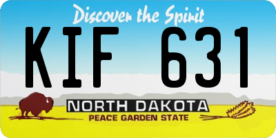 ND license plate KIF631