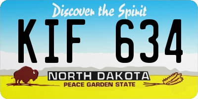 ND license plate KIF634