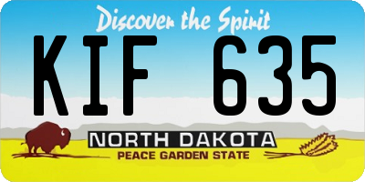 ND license plate KIF635