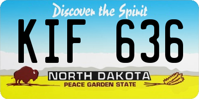 ND license plate KIF636